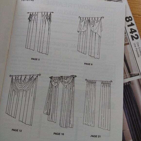 Curtains Sewing Pattern Drapes Valances McCalls 4402 DIY Window Treatments UNCUT - Picture 11 of 11